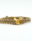 LES AMOURS metallic bracelet ♥ : Metallic ribbon with vermeil hearts.