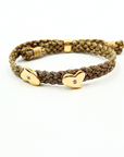 LES AMOURS metallic bracelet ♥ : Metallic ribbon with vermeil hearts.