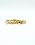 LES AMOURS metallic bracelet ♥ : Metallic ribbon with vermeil hearts.