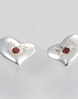 BRIGHT HEART EARRINGS · SILVER AND DIAMONDS