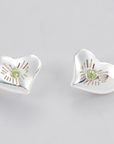 BRIGHT HEART EARRINGS · SILVER AND DIAMONDS