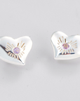 BRIGHT HEART EARRINGS · SILVER AND DIAMONDS