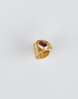 Reptilia vermeil earcuff with natural gemstone, front view.