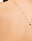 Grace scapular necklace by Carlota Guardia Jewelry from the Be Grateful collection, designed to support a daily gratitude ritual, crafted in recycled gold with natural gemstone.