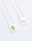 Grace scapular necklace by Carlota Guardia Jewelry from the Be Grateful collection, designed to support a daily gratitude ritual, crafted in recycled sterling silver with natural gemstone.