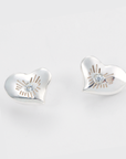 BRIGHT HEART EARRINGS · SILVER AND DIAMONDS