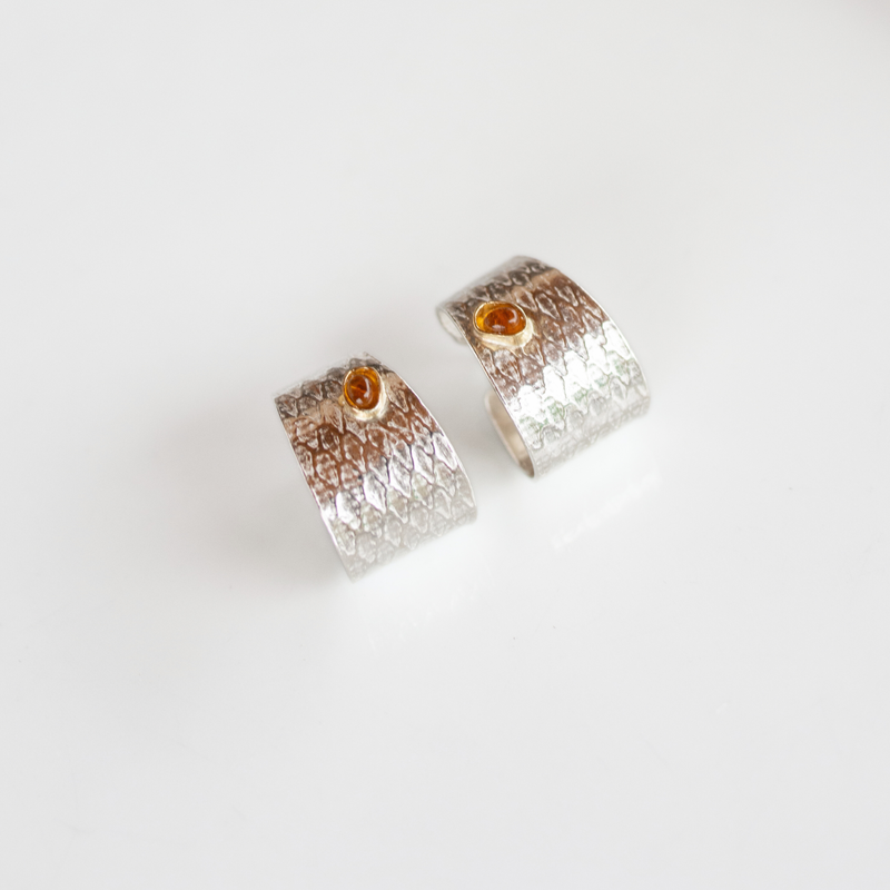 REPTILIA Earring: sterling silver and yellow gold