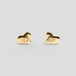 BE GRATEFUL BRIGHT HEART mini earrings: Yellow gold