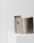 REPTILIA MAXIMA CUFF · SILVER AND NATURAL GEMSTONES