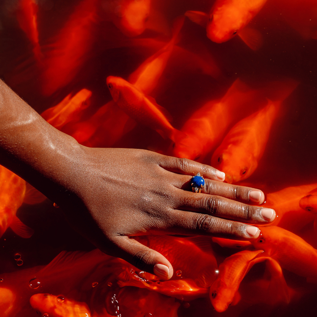 KINETIC · GOLD RING WITH NATURAL GEMSTONES AND DIAMONDS