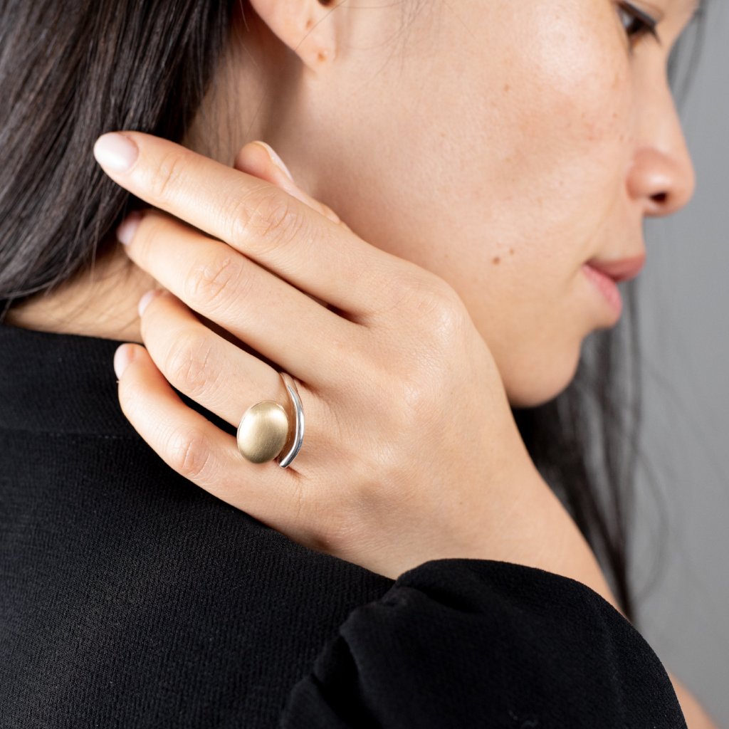 SNAKE RING · SILVER AND GOLD